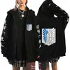 Nuevo cárdigan Otoño/Invierno Attack Giant Attack on Titan Marca de moda suéter con capucha y cremallera de terciopelo para hombre