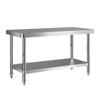 Bancada de Aço Inoxidável de Camada Única com Cantos Arredondados Espessados, Estação de Trabalho de Cozinha, Prateleira de Armazenamento, Mesa de Embalagem para Restaurante Comercial, Mesa de Corte de Legumes