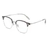 Populares Gafas Retro Color Verde Oliva Anti-Luz Azul para Miopía Se Pueden Combinar con Montura de Gafas de Media Montura Lisa con Ceja para Graduación