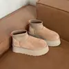 Botines Cortos Gruesos de Suela Gruesa Estilo Coreano Invierno 2026 Forrados de Piel Elásticos Casuales Engrosados Cálidos Botas de Nieve para Mujer