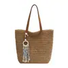 Bolsa de gran capacidad de verano para mujer 2026 nueva moda de moda bolsa de paja bolsa de hombro para el trabajo bolsa tote para vacaciones en la playa