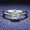Anel de Zircônia Espumante de Um Quilate Moderno e Luxuoso para Homens e Mulheres com Anel de Diamante Simulado Diamante Anel Aberto para Dedo Indicador Aliança de Casamento Anel