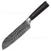 Juego de cuchillos de cocina de 8 pulgadas con patrón Damasco transfronterizo, cuchillo de chef afilado de acero inoxidable, cuchillo Kiritsuke, cuchillo Santoku