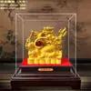 Ornatos de Veludo Dourado do Ano do Dragão Astrológico Artesanato de Dragão Banhado a Ouro Ornatos para Sala de Estar Presentes para Lojas 4S Reunião Anual da Companhia de Seguros