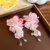 Pendientes de Borlas Coloridos Estilo Vacacional para Mujer 2026 Pendientes de Nuevo Estilo Primavera y Verano Pétalos de Gasa Dulce Costa Super Hada
