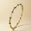 Pulsera de Acero Inoxidable de Alta Gama para Mujer Diseño de Hebilla Nicho de Bambú Pulsera de Acero de Titanio Pulsera que No se Desvanece Joyería al por Mayor