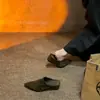 Lenço de cabeça plissado estilo old money retrô chinelo mule plataforma calçado de exterior bico fino slip-on salto grosso meia-chinelo