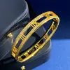 Comercio Electrónico Transfronterizo Aliexpress Amazon Más Vendido Acero de Titanio Acero Inoxidable Electrochapado Oro Real de 18K Pulsera con Números Romanos