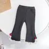 Calça Flare Feminina 2026 Outono e Inverno Nova Versátil Estilosa Alta Elasticidade Outerwear Forrada com Lã Poá Renda Tendência