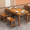 Mesas y Sillas para Tienda de Fideos, Mesas y Sillas para Comedor de Hotel, Combinación de Mesa de Comedor, Mesa de Madera Maciza para Restaurante Cantina, Carbonización para Barbacoa de Restaurante