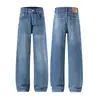 Jeans Acampanados de Pierna Recta Muxi Clothing para Hombre, Sensación de Alta Gama, Pantalones Largos Azules Versátiles para Commuter de Otoño e Invierno