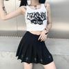Punk Boate Colete Curto com Barriga de Fora Gótico Europeu e Americano Verão Estampa Sexy Rua Suspensório Roupa Feminina Tendência