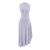 Vestido Colete Irregular Sem Mangas Cinza Francês Feminino Verão Temperamento de Alto Padrão Cintura Marcada Ajustado ao Corpo Saia Longa