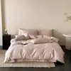 Juego de Cama de Lujo de Alta Gama Clase A de Algodón de Fibra Larga Satinado de Cuatro Piezas Sábana de Algodón Puro Funda de Edredón Juego de Ropa de Cama