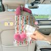 Caja de Pañuelos de Alta Gama para Coche Bolsa Colgante para Respaldo de Asiento de Coche Caja de Pañuelos Creativa de Amor Suministros para el Interior del Coche Venta al por Mayor