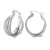 Brincos multicamadas de aço inoxidável europeus e americanos transfronteiriços, nicho feminino, estilo frio, 18K, moda, todos os tipos de brincos de aço de titânio