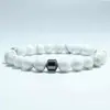 Pulsera de piedras naturales calientes transfronteriza Ojo de Tigre piedra volcánica piedra mapa 8mm Pulsera para hombre pulsera magnética