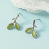 Pendientes Verdes de Hoja Artísticos Dulces y Frescos Versátiles Simples Pequeños para Mujeres Estudiantes Pendientes Exquisitos 2020 Nuevos Pendientes de Moda