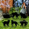 2026 Novo Sinal de Gato Brilhante para Jardim de Halloween Sinal de Decoração de Jardim Exterior de Gato Brilhante de Terror