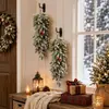 Enfeite de Pinheiro Nevado, Planta Artificial, Decoração Simulada de Agulhas de Pinheiro de Natal, Artesanato para Porta, Janela, Pendurar na Parede, Decoração de Natal para Casa