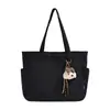 Bolso de Lona Casual Simple para Mujer de Gran Capacidad Versátil Bolso de Hombro Único y de Mano Bolso Tote de Tela de Nylon Bolso Grande para Clase de Estudiante