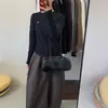 Camiseta de Manga Larga con Bordado de Cachorro y Cuello Semi Alto para Mujer, Corte Ajustado, Prenda Base, Prenda Base de Forro Polar con Cachorro y Cuello Semi Alto