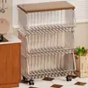 Estante de Almacenamiento de Cocina Multicapa Cesta para Frutas y Verduras de Piso Móvil para Sala de Estar Carrito Pequeño de Almacenamiento para Bocadillos y Horno de Microondas