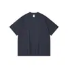 Camiseta Verde Oscuro Cuello Pequeño Hombro Derecho Hombre Verano Ropa Deportiva de Gama Alta Base Manga Corta Algodón Grueso Media Manga