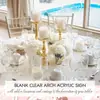 Acrílico Tarjeta de Asiento Forma de Arco DIY Acrílico Transparente en Blanco Tarjeta de Número de Mesa para Fiesta de Boda