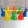 Equipo de Entrenamiento Sensorial para Niños Barril Señalizador Redondo de 30 cm con Agujero Juego Combinado de Obstáculos Estante de Vallas Punto de Referencia