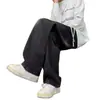 Jeans rectos retro americanos con cordón para hombre y mujer, corte holgado, deconstruidos, pierna ancha, cintura elástica, pantalones largos casuales para otoño, modernos