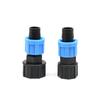 Venta al por mayor de fábrica conector de cinturón de riego por goteo manguera agrícola tubo de PE bypass rosca interna y externa bypass conector de tuerca de bloqueo accesorios