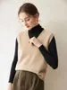 Chaleco de Cachemira Versátil Casual Estilo Coreano Sensación de Alta Gama para Mujer de Punto con Cuello en V Sin Mangas Prenda Interior para Superponer Chaleco de Lana