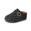 Zapatos Birkenstock Retro de Lunares con Suela Gruesa Semiabiertos para Mujer 2026 Nuevo Otoño Aumentan la Altura Interior Suela Suave Zapatillas de Punta Cerrada para Mujer