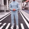 Traje informal de punto grueso para hombre, de otoño e invierno, con cuello alto simple, para ir al trabajo, deportivo y de exterior, transfronterizo de Amazon Europa y América