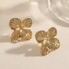 Pendientes Florales Minimalistas Transfronterizos Europeos y Americanos Moda Exquisitos Simples Versátiles Pendientes de Botón Lujo Ligero Pendientes de Gama Alta Transfronterizos