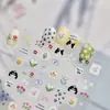 Pegatinas de Arte para Uñas en Relieve, Pegatinas Populares de Caricaturas Lindas para Uñas, Pegatinas de Tela de Alta Gama, Pegatinas de Decoración de Flores Pequeñas, Pedrería para Uñas