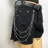 Joias Transfronteiriças Europeias e Americanas Pingente de Caveira Personalizado Corrente para Calça Moda Estrela de Cinco Pontas Acessórios Corrente Multicamadas Corrente de Cintura de Metal