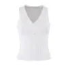 Para Comercio Exterior Transfronterizo Europeo y Americano Verano 2026 Nuevo Estilo Francés Dulce Encaje Cuello en V Estilo Suave Sin Mangas Top