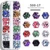 Acessórios de Nail Art Misto Popular Manicure 12 Grades Caixa Longa Strass Fundo Plano Joias Acessórios de Manicure Material de Manicure
