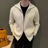 Cárdigan Cálido de Cremallera de Alta Calidad para Otoño e Invierno, Estilo Margiela, Cuello Alto, Color Sólido, Chaqueta Suéter para Hombres y Mujeres