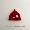 Gorro Navideño Rojo para Bebé Otoño e Invierno Cálido Grueso Tejido Gorro con Chupete para Bebés Niños y Niñas Grupo de Edad Pequeña Gorro de Lana