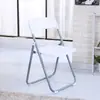 Silla plegable simple de moda Blanca Silla para evento de exposición Silla de reunión Silla de banquete Silla plegable simple para el hogar