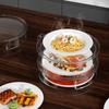 Tapa Tapa para Platos Estante de Almacenamiento Doméstico Transparente Antimosquitos y a Prueba de Polvo Multifuncional Cocina Aislante del Calor Tapa para Platos Multicapa Cubierta para Mesa de Comedor