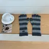 Luvas Longas de Tricô Vermelhas Coreanas para Mulheres, Novo Modelo de Inverno, Luvas de Ciclismo de Cinco Dedos com Tela Sensível ao Toque
