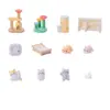 Micro Paisagem Criativa Fofa Casinha de Gato Boneca Gatinho Decoração Cega Acessórios Carro Desktop Enfeites Venda por Atacado