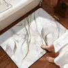 Tapete de Piso de Terra de Diatomáceas Listrado de Mármore para Banheiro Doméstico, Absorvente de Água, Secagem Rápida, Antiderrapante, Resistente à Sujeira, Resistente ao Desgaste, Fácil de Manter