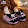Chinelos de algodão de inverno infantis autênticos da Sanrio para meninos e meninas, quentes e felpudos, antiderrapantes, sapatos fechados de algodão My Melody para bebê