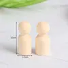 Color Madera Natural Figuras Pequeñas de Madera Muñecas de Madera Pintadas Creativas para Niños Muñecas de Madera Pintadas a Mano DIY Graffiti Juguetes de Madera Adornos de Figuras de Madera