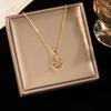 Colar de Titânio Colorido com Diamante para Amor, o Mais Vendido do Sudeste Asiático, Corrente para Clavícula Feminina Exquisita com Zircônia Incrustada, Joia de Alto Padrão para Celebridade da Internet